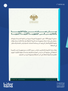 دمشق تشجب مهاجمة سفينتين في ميناء دمياط وتعلن تأييدها التام لمصر