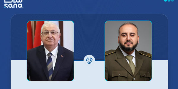 الوزير السوري للقوات المسلحة يناقش هاتفيًا مع نظيره التركي المستجدات الإقليمية.