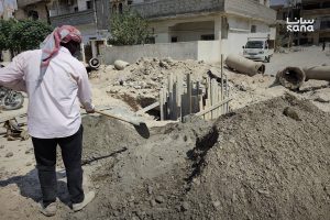 بلدية دير الزور تقوم باستبدال نظام الصرف الصحي في حي العمال