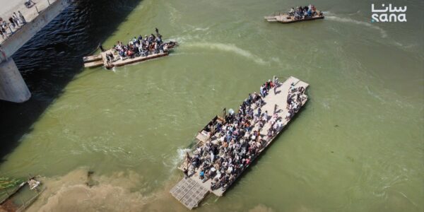 تعليق تشغيل العبارات النهرية في الميادين بسبب زيادة منسوب نهر الفرات