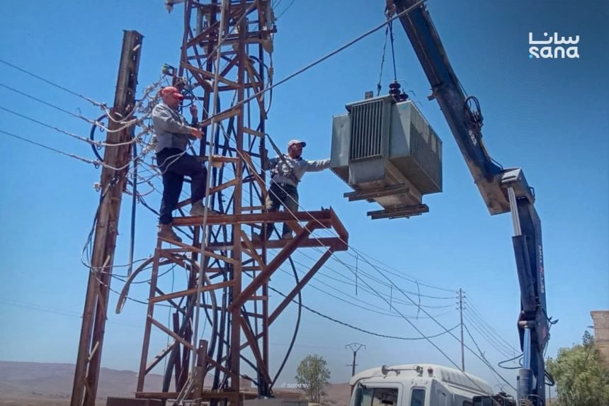 تركيب 6 محولات جديدة لتحسين استقرار الكهرباء في الحسكة